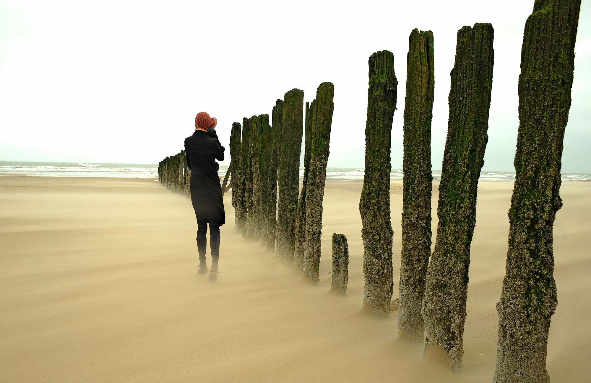 "A Maddening Disregard for the Passage of Time" The beach in Calais. It was a freezing cold day in January and we were only 2 souls on that beach. Us and a wind of over 80 mph.