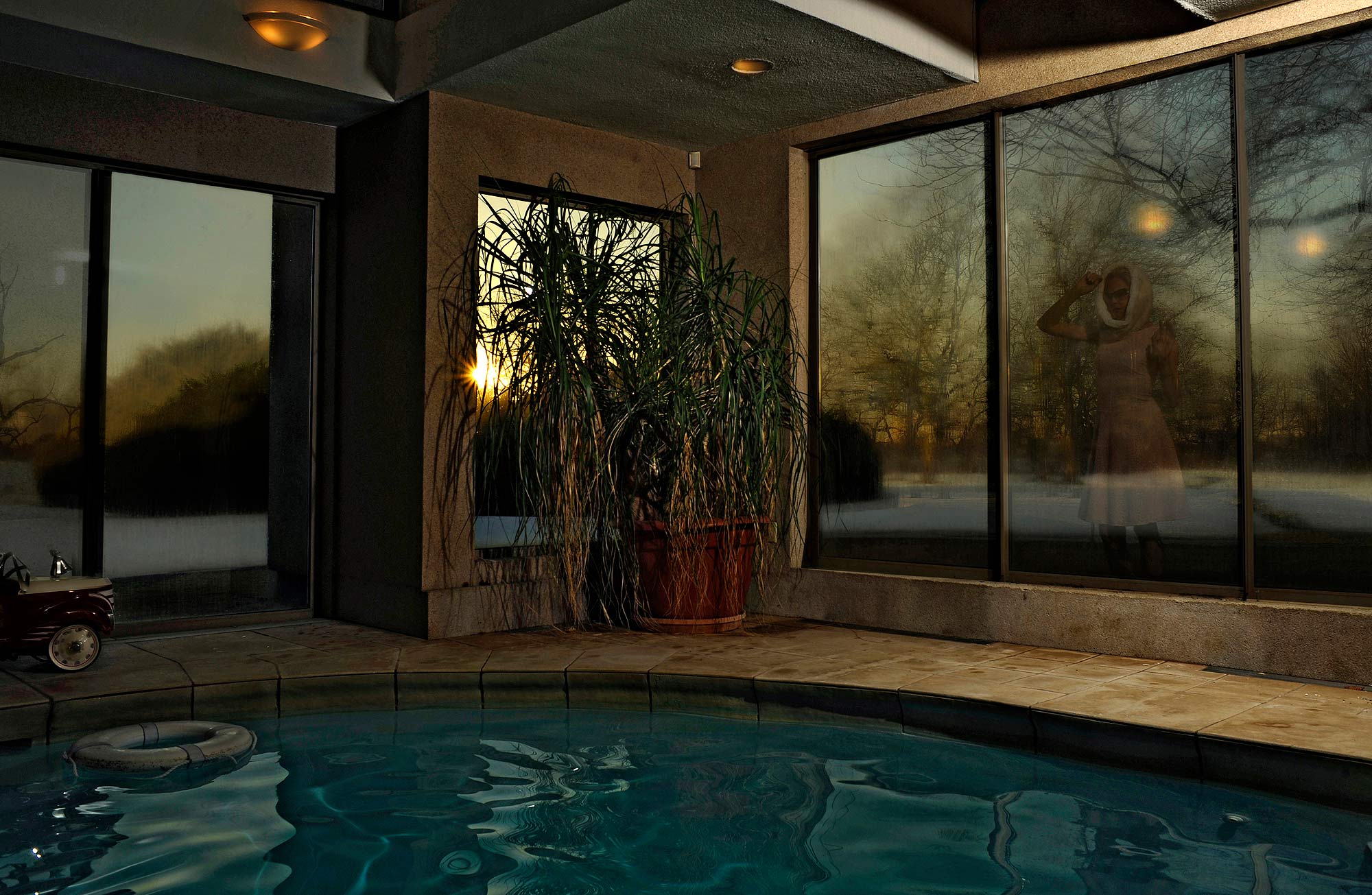 "It's Never Wrong to Dream" 1950's 10 bedroom house in East Hampton, wintertime belonging to a lonely fellow. I stayed one night and I sensed those who had lived there. There was this haunted feeling of being watched. So many rooms for this one man and his small dog to inhabit. I felt those who had lived there before were trying to communicate with him; I felt they were looking in.